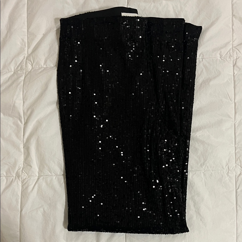 H&m black sequin pants